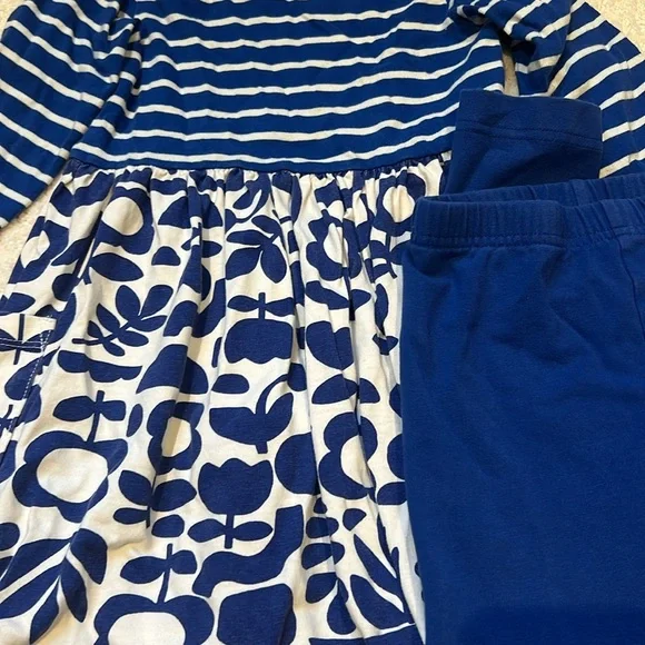 Hanna andersson | size 4 toddler girl twirl dress floral with matching leggings - Picture 4 of 4